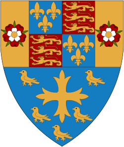 Escudo o emblema representativo de la Westminster School situado junto a la Abadía de Westminster