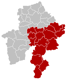 Emplazamiento del distrito en Bélgica