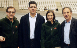 Miguel Indurain en un plató de televisión