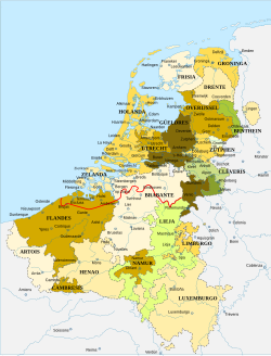 Mapa de las Diecisiete Provincias