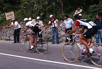 Ciclistas durante el Giro de Italia 1979
