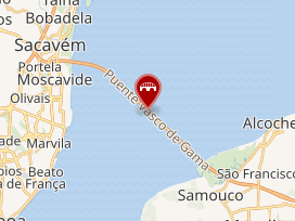 Mapa de localización geográfica del Puente Vasco da Gama