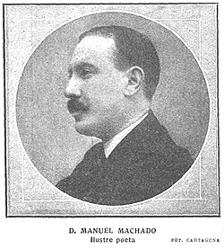 Retrato fotográfico de Manuel Machado publicado en Mundo Gráfico en 1914
