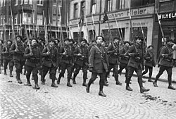 Tropas francesas en Buer, suburbio de Gelsenkirchen