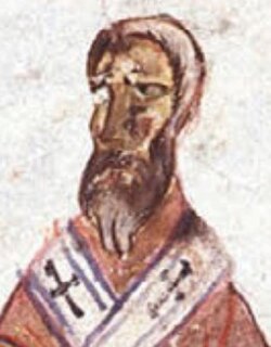 Retrato antiguo del patriarca Esteban I de Constantinopla.