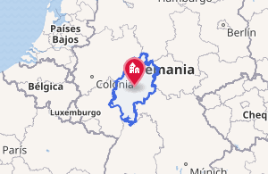 Mapa de localización de Hesse en Alemania
