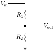 Esquema de un divisor de tensión