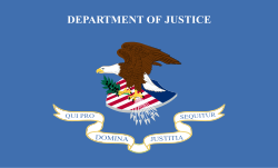 Bandera oficial utilizada por el Departamento de Justicia de los Estados Unidos