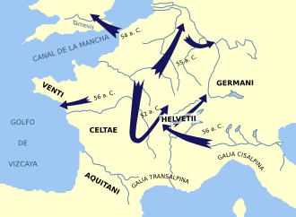 Mapa general de la guerra de las Galias