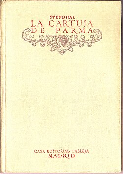 Edición española de 1917 de La cartuja de Parma traducida por Manuel G. Morente.