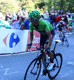 Alejandro Valverde con el maillot de regularidad