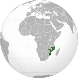 Representación cartográfica histórica de Mozambique