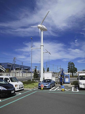 Estación de carga con aerogenerador