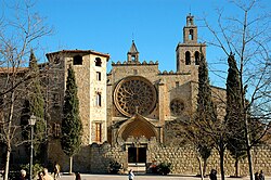 Fachada principal del monasterio de San Cugat del Vallés