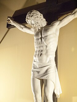 Crucifijo de mármol de Benvenuto Cellini en el Monasterio de El Escorial.
