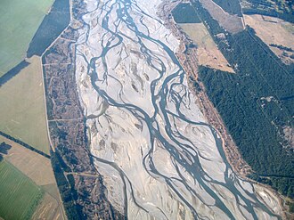 Río Waimakariri en Nueva Zelanda