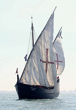 Reconstrucción de una carabela portuguesa