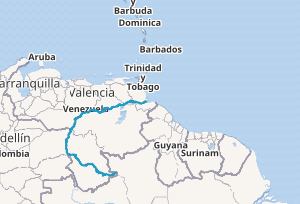 Mapa de localización de la cuenca del Orinoco