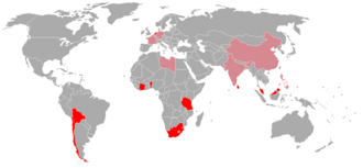 Mapa de países con múltiples capitales