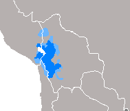 Mapa detallado de la extensión territorial del idioma aimara