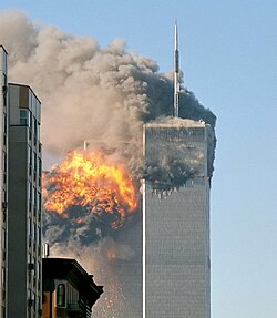 Ataque al complejo de edificios del World Trade Center, Nueva York, Estados Unidos, el 11 de septiembre de 2001.
