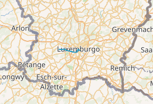 Mapa geográfico de la zona del río Pétrusse