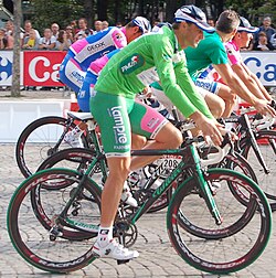 Alessandro Petacchi con el maillot verde