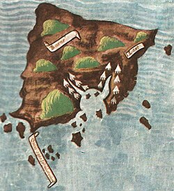 Ilustración histórica de la isla de Borneo