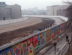Vista del Muro de Berlín en 1986