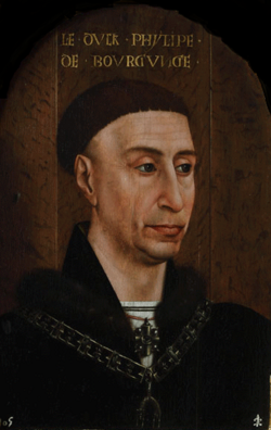Retrato de Felipe el Bueno atribuido al taller de Rogier van der Weyden.