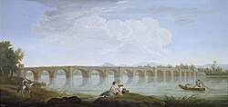 Pintura histórica del puente de Molins de Rey
