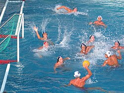 Partido de waterpolo entre Grecia y Hungría