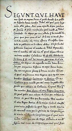 Folio 1r de la Crónica de San Juan de la Peña.