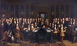 La firma de la paz entre Francia y España, pintura de Henri Gascard.
