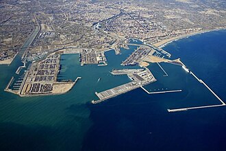 Vista aérea del Puerto de Valencia