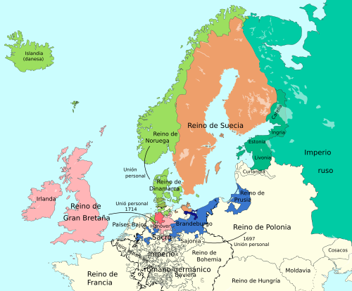 Mapa de Europa en 1721
