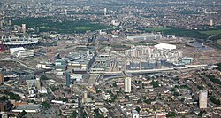 Vista aérea del parque en construcción