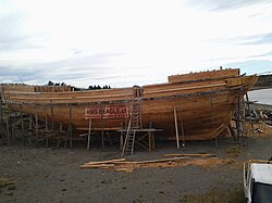 Estado de los trabajos de la réplica del HMS Beagle en febrero de 2014