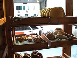 Panes en una tienda de Génova