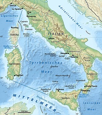 Imagen ilustrativa de accidentes geográficos y cuencas marinas