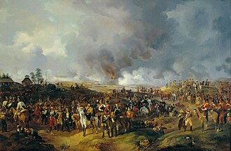 Representación de la Batalla de Leipzig por Alexander Zaureweid en 1844