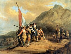 Representación histórica del arribo de Jan van Riebeeck