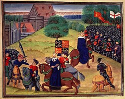 Muerte de Wat Tyler, líder de la revuelta campesina de 1381 en Inglaterra