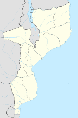Mapa de localización que muestra la ubicación de Maputo dentro del territorio de Mozambique.
