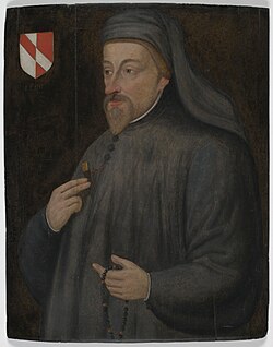 Representación de Geoffrey Chaucer, célebre autor inglés.
