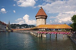 Vista del Puente de la Capilla en Lucerna