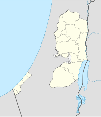 Mapa de ubicación de Yenín en el Estado de Palestina