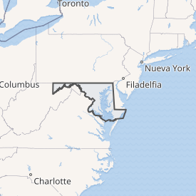 Mapa político e interactivo de Maryland