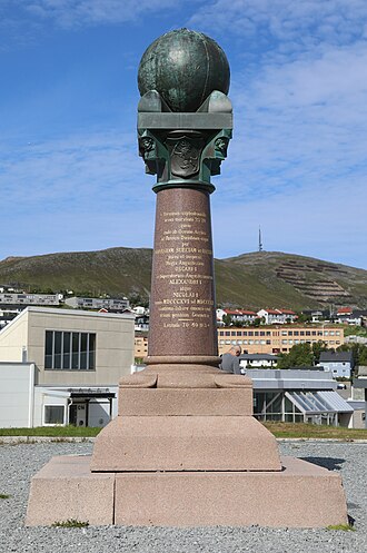 Estación más al norte del Arco Geodésico de Struve en Fuglenes, Noruega.