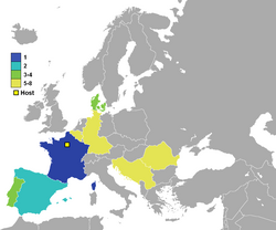 Mapa de resultados de la Eurocopa 1984